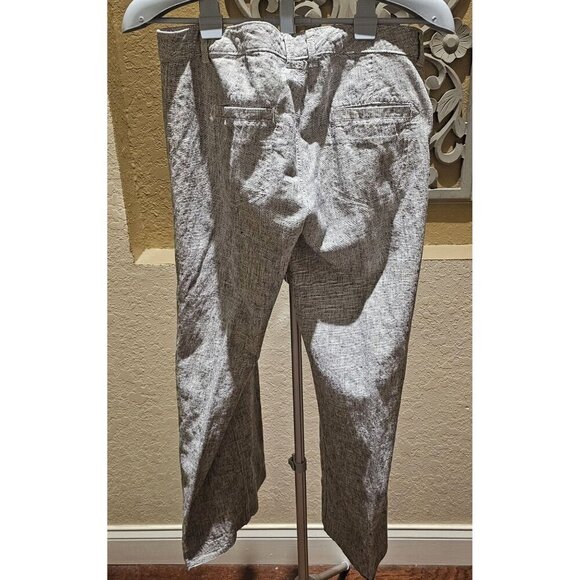 Express Women's Linen-Blend Business Casual Gray Trouser Y2K Pants Size 8 - Picture 3 of 7